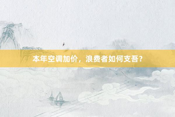 本年空调加价，浪费者如何支吾？